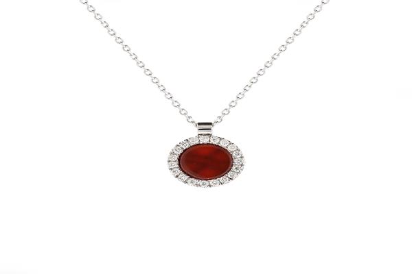 Red Stone Diamond Necklace|Giftonclick